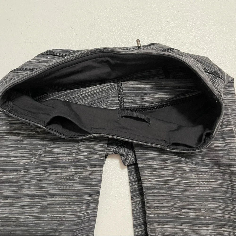 Lululemon Run Inspire Crop II Cyber Stripe Gray 2